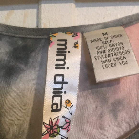 Mimi Chica pink and gray flowing tank - Picture 3 of 3